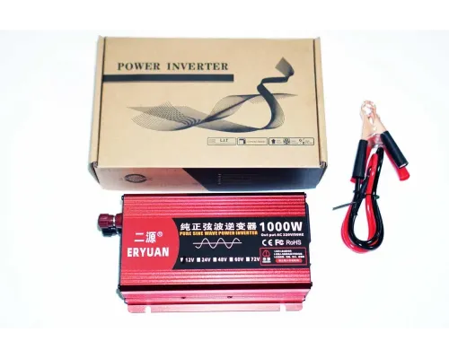Преобразователь Инвертор Інвертор чис.синус ERYUAN AC/DC LCD 12v 1000W Для котла