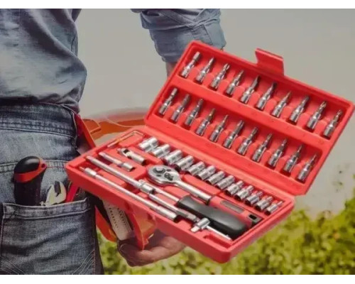 Автомобільний набір Інструментів Piece Tool Set на 46 Ручних Інструментів у Пластиковому Кейсі Автомобільний набір Інструментів Piece Tool Set на 46 Ручних Інструментів у Пластиковому Кейсі