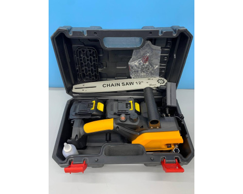 Аккумуляторная цепная пила в кейсе 12 inch Electric SAW YELLOW 1600Вт 21V Li-Ion