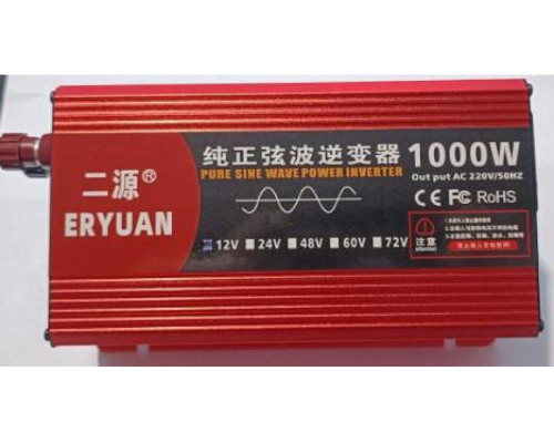 Преобразователь Инвертор Інвертор чис.синус ERYUAN AC/DC LCD 12v 1000W Для котла