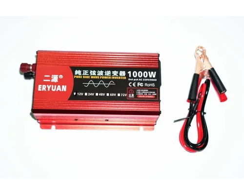 Преобразователь Инвертор Інвертор чис.синус ERYUAN AC/DC LCD 12v 1000W Для котла