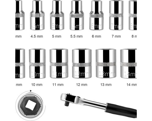 Автомобільний набір Інструментів Piece Tool Set на 46 Ручних Інструментів у Пластиковому Кейсі Автомобільний набір Інструментів Piece Tool Set на 46 Ручних Інструментів у Пластиковому Кейсі