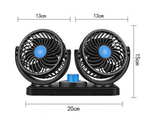 Автомобільний вентилятор CAR SMALL FAN 12 V F30 Подвійний вентилятор на панель приладів 12 В
