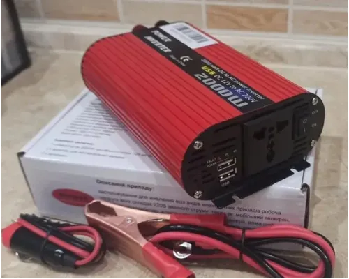 Перетворювач напруги автомобільний інвертор Power Inverter Wimpex WX-2000W 12v/220v/2USB Перетворювач напруги автомобільний інвертор Power Inverter Wimpex WX-2000W 12v/220v/2USB