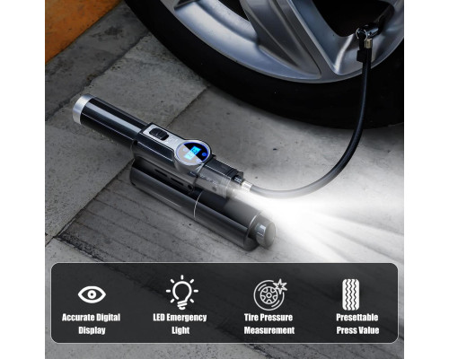 Пылесос автомобильный 4 в 1 Vacuum USB 120 Вт Мощный пылесос с компрессором для авто LY-8018 Пылесос автомобильный 4 в 1 Vacuum USB 120 Вт Мощный пылесос с компрессором для авто LY-8018