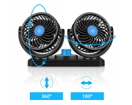Автомобільний вентилятор CAR SMALL FAN 12 V F30 Подвійний вентилятор на панель приладів 12 В
