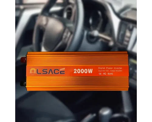 Перетворювач напруги інвертор OLSACE 2000W 12-220V Power Inverter Автомобільний перетворювач Перетворювач напруги інвертор OLSACE 2000W 12-220V Power Inverter Автомобільний перетворювач