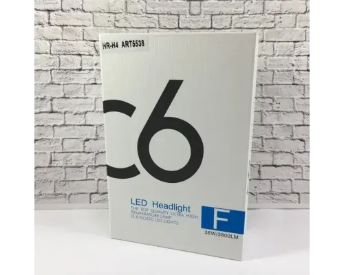 Комплект автомобільних світлодіодних LED ламп з охолодженням С6 LED H4 LED-лампи для авто 3800 Лм