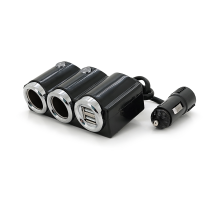 АЗУ розгалужувач Olesson 1502, 12V-3*12V+2*USB, Black, Blister