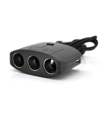 АЗП розгалужувач Olesson 1635, 12V-3 * 12V + 2 * USB, Black, Blister