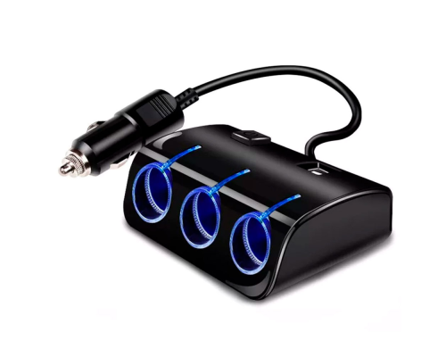 АЗП розгалужувач WEIFENG, 12V-3 * 12V + 2 * USB, Black, Blister