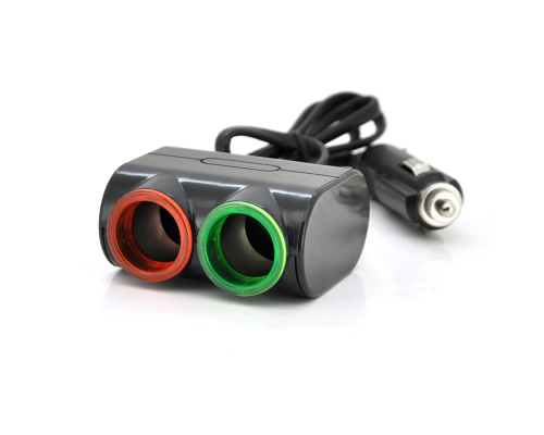 АЗП розгалужувач Olesson 1631, 12V-2 * 12V + USB, Black, Blister