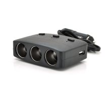 АЗП розгалужувач Olesson 1636, 12V-3 * 12V + 2 * USB, Black, Blister