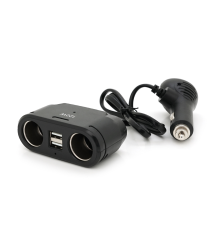 АЗУ розгалужувач Olesson 1675, 12V-2*12V+2*USB, Black, Blister