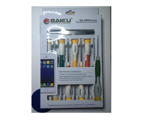 Набір інструментів BAKKU BK-8800 (8 викруток, пінцет вигнутий і прямий), Blister-box
