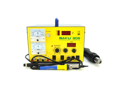 Паяльна станція BAKKU BK-909 цифрова індикація, паяльник + фен, з внутр. БЖ 0-15В 1А (320*298*238) 4,8 кг Паяльна станція BAKKU BK-909 цифрова індикація, паяльник + фен, з внутр. БЖ 0-15В 1А (320*298*238) 4,8 кг