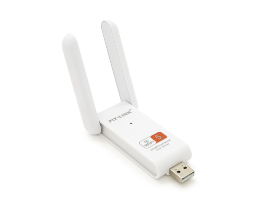 Бездротовий мережевий адаптер Wi-Fi-USB Merlion LV-UAC03D,RTL8811CU, з 2-ма антенами 10см,802.11bgn ,600MB,2.4 GHz,Blister