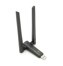 Бездротовий мережний адаптер Wi-Fi-USB Merlion LV-UAC21, RTL8811CU, з 2-ма антенами 10см, 802.11 a/b/g/n, 600MB, 2.4 GHz, Blister Q50