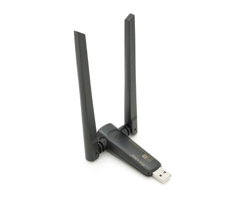 Бездротовий мережний адаптер Wi-Fi-USB Merlion LV-UAC21, RTL8811CU, з 2-ма антенами 10см, 802.11 a/b/g/n, 600MB, 2.4 GHz, Blister Q50