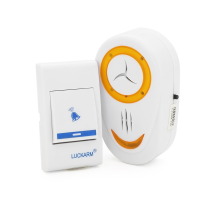 Бездротовий дверний дзвінок Luckarm 8853, приймач-передавач, 15 мелодій, світлооповіщення, дальність 90 метрів, White, Blister