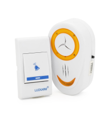 Бездротовий дверний дзвінок Luckarm 8853, приймач-передавач, 15 мелодій, світлооповіщення, дальність 90 метрів, White, Blister