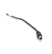 Роз'єм живлення DC-M (D 5,5x2,5мм) => кабель довжиною 25см black, Black plug OEM Q100