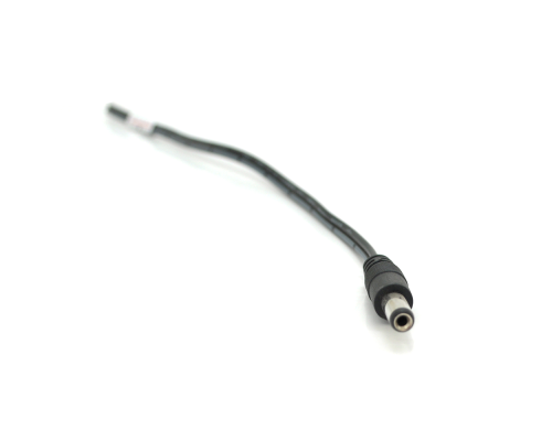 Роз'єм живлення DC-M (D 5,5x2,5мм) => кабель довжиною 25см black, Black plug OEM Q100