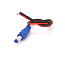 Роз'єм живлення DC-M (D 5,5x2,1мм) => кабель довжиною 25см black-red, Blue Plug OEM Q100