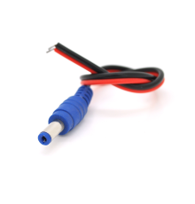 Роз'єм живлення DC-M (D 5,5x2,1мм) => кабель довжиною 25см black-red, Blue Plug OEM Q100