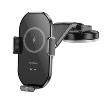 Автотримач BOROFONE BH206+ Wireless Charging 15W, кріплення на торпеду, клямка 50-90мм, Black, Box Автотримач BOROFONE BH206+ Wireless Charging 15W, кріплення на торпеду, клямка 50-90мм, Black, Box