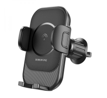 Автотримач BOROFONE BH204+ Wireless Charging 15W, кріплення на торпеду, клямка 50-90мм, Black, Box