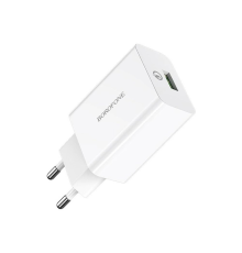 СЗУ BOROFONE BA21A 110-240V, 18W, 1xUSB, 5V/3A, White, Blister-box