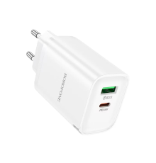СЗУ BOROFONE BA87A 110-240V, PD65W+Q3.0, USB+Type-C, White, Blister