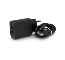 Набір BOROFONE BN2 СЗУ 2xUSB+ кабель Type-C, 2.1A, 1м, Black, Box