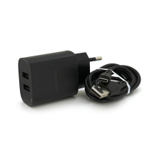 Набір BOROFONE BN2 СЗУ 2xUSB+ кабель Type-C, 2.1A, 1м, Black, Box