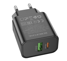 СЗУ BOROFONE BA88A 110-240V, PD20W+Q3.0,USB+Type-C, Black , Blister
