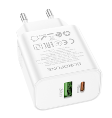 СЗУ BOROFONE BA88A 110-240V, PD20W+Q3.0, USB+ Type-C, White , Blister