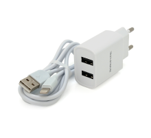 Набір BOROFONE BA53A СЗУ 1xUSB+ кабель Lighting, 2.1A, 1м, White, Blister-box
