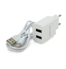 Набір BOROFONE BA53A СЗУ 1xUSB+ кабель Lighting, 2.1A, 1м, White, Blister-box