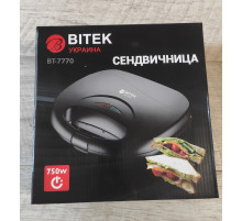 Сендвичница Bitek BT-7770 750 W с антипригарным покрытием новая черная Сендвичница Bitek BT-7770 750 W с антипригарным покрытием новая черная