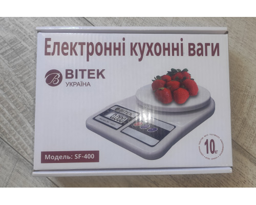 Весы кухонные Bitek SF-400 до 10 кг белые Весы кухонные Bitek SF-400 до 10 кг белые