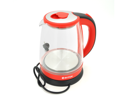 Електричний чайник BITEK BT-3110, з підсвічуванням, 2400W, 1.8L, Red