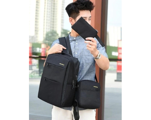 Рюкзак міський 3в1 Backpack 9018 дорожній комплект чорний