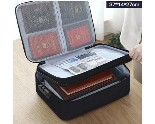 Органайзер папка для документів із кодовим замком на 2 відділення Чорний