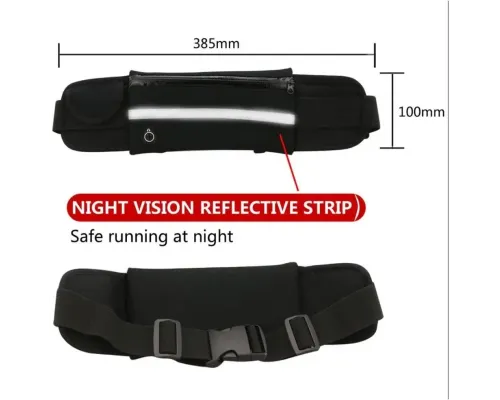 Поясная сумка для телефона водоотталкивающая спортивная Belt-Case черная Поясная сумка для телефона водоотталкивающая спортивная Belt-Case черная