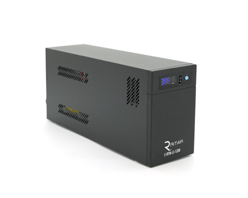 ДБЖ Ritar E-RTM-LI-1200 (720W), LCD, AVR, 3st, 2xSCHUKO socket, АКБ LiFePO4 х 25.6V154WH, metal Case (305*85*141) 5кг (372*278*440)