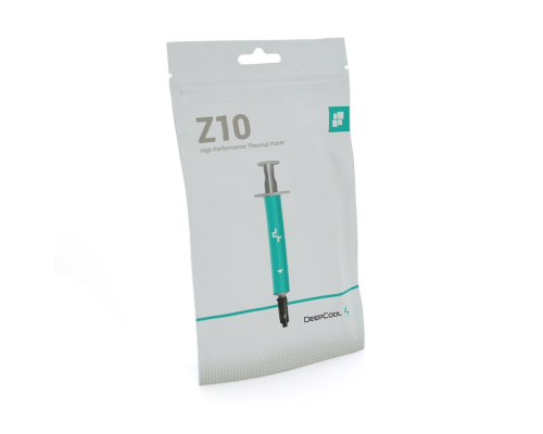Паста термопровідна DeepCool Z10 5g, шприц, Blue-Gray, >6.5 W/m-K, <0,08C-in²/W, -50°≈220°, В'язкість -85K cPs, + лопатка + серветки, блістер Паста термопровідна DeepCool Z10 5g, шприц, Blue-Gray, >6.5 W/m-K, <0,08C-in²/W, -50°≈220°, В'язкість -85K cPs, + лопатка + серветки, блістер