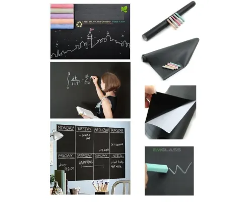 Самоклеющаяся пленка для рисования мелом Black Board Sticker 60х100 см Самоклеющаяся пленка для рисования мелом Black Board Sticker 60х100 см