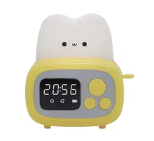 Настольные часы с будильником Желтый, Тостер /Детские часы с LED подсветкой Настольные часы с будильником Желтый, Тостер /Детские часы с LED подсветкой