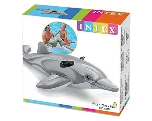 Дитячий надувний пліт Intex 58535 Дельфін, 175х66 см, від 3 років Дитячий надувний пліт Intex 58535 Дельфін, 175х66 см, від 3 років